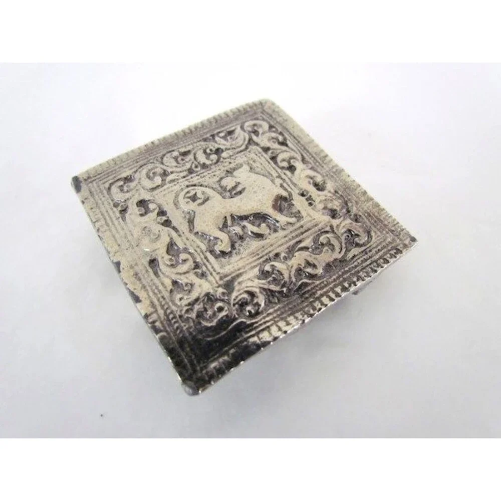 Antique Vintage Belt Buckle Animal Floral Vine German Silver Hand Made Unusual